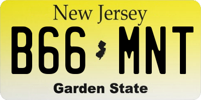 NJ license plate B66MNT