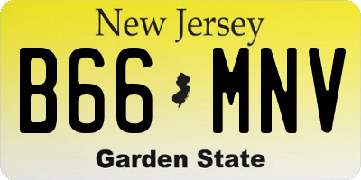 NJ license plate B66MNV