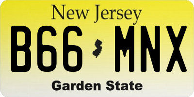 NJ license plate B66MNX