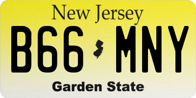 NJ license plate B66MNY