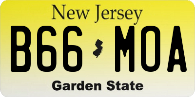 NJ license plate B66MOA