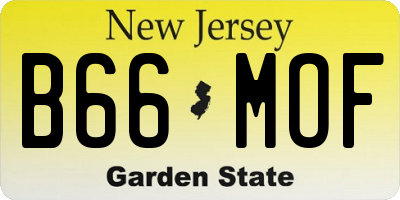 NJ license plate B66MOF
