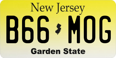 NJ license plate B66MOG