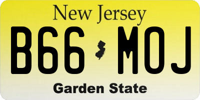 NJ license plate B66MOJ