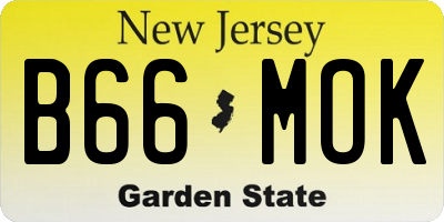 NJ license plate B66MOK