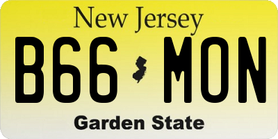 NJ license plate B66MON