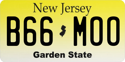 NJ license plate B66MOO