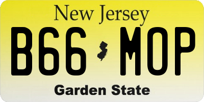 NJ license plate B66MOP