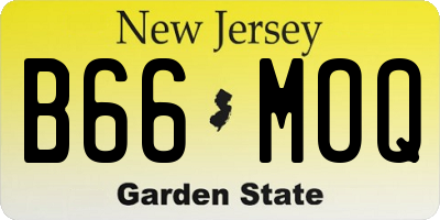 NJ license plate B66MOQ