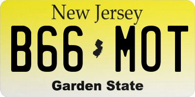 NJ license plate B66MOT