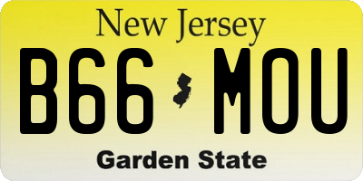 NJ license plate B66MOU