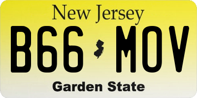NJ license plate B66MOV