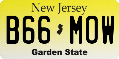 NJ license plate B66MOW