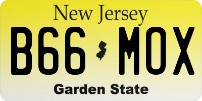 NJ license plate B66MOX