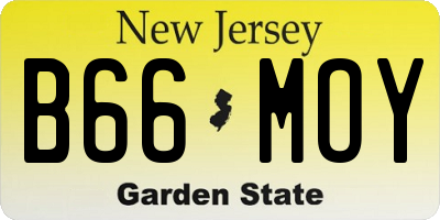 NJ license plate B66MOY