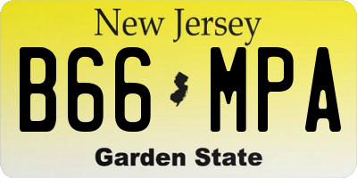 NJ license plate B66MPA
