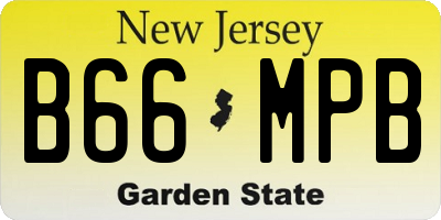 NJ license plate B66MPB