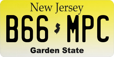 NJ license plate B66MPC