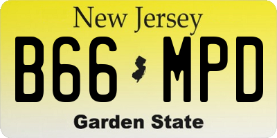 NJ license plate B66MPD