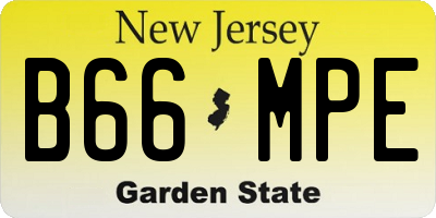 NJ license plate B66MPE