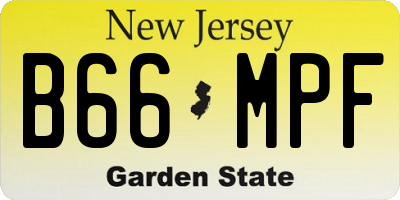 NJ license plate B66MPF