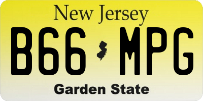 NJ license plate B66MPG
