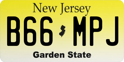NJ license plate B66MPJ