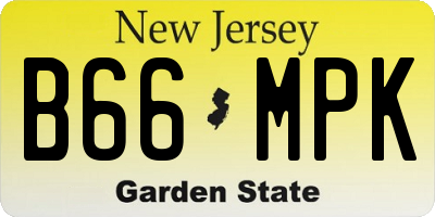 NJ license plate B66MPK