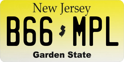 NJ license plate B66MPL