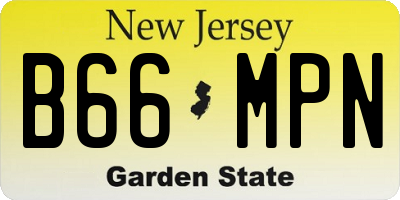 NJ license plate B66MPN