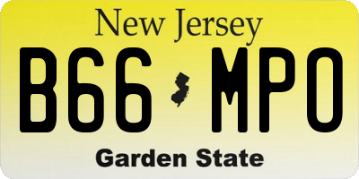 NJ license plate B66MPO