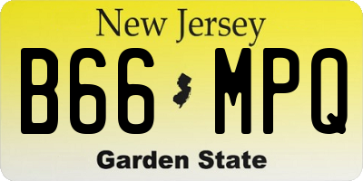 NJ license plate B66MPQ