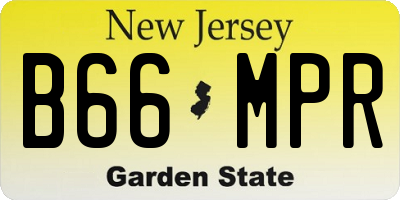 NJ license plate B66MPR