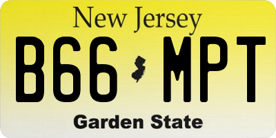 NJ license plate B66MPT
