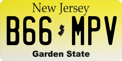 NJ license plate B66MPV