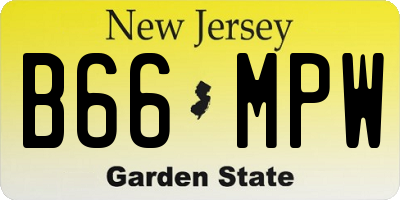 NJ license plate B66MPW