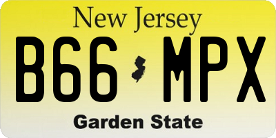 NJ license plate B66MPX