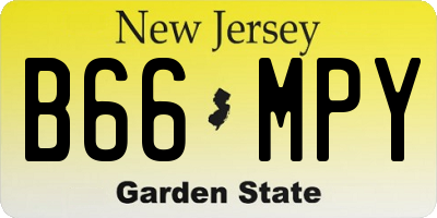 NJ license plate B66MPY