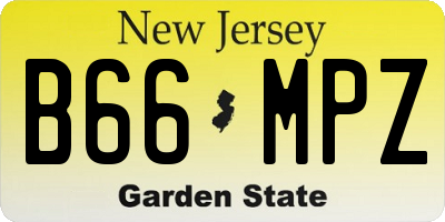 NJ license plate B66MPZ