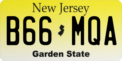 NJ license plate B66MQA