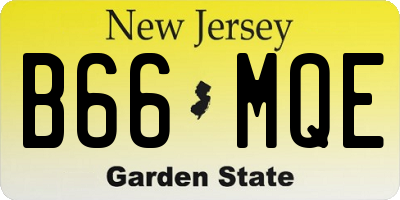NJ license plate B66MQE