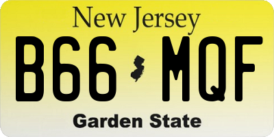 NJ license plate B66MQF