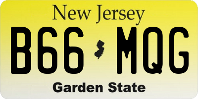 NJ license plate B66MQG