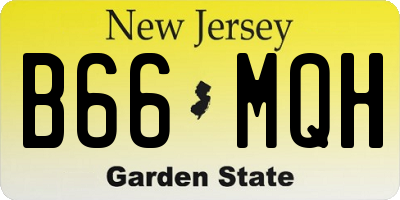 NJ license plate B66MQH