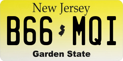 NJ license plate B66MQI