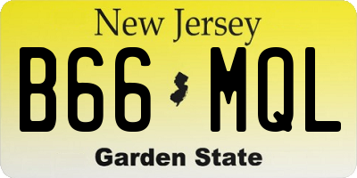 NJ license plate B66MQL