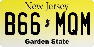 NJ license plate B66MQM