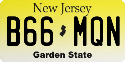 NJ license plate B66MQN