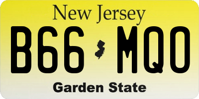 NJ license plate B66MQO