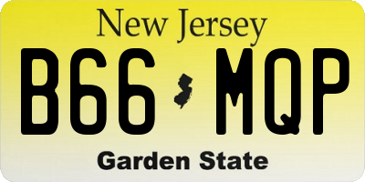 NJ license plate B66MQP